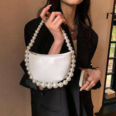 Faux Pearl Chain Evening Bag French Romantic Handbag Clutch Purse
