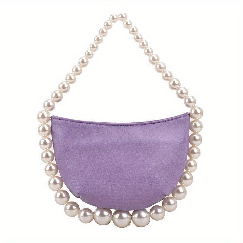 Faux Pearl Chain Evening Bag French Romantic Handbag Clutch Purse