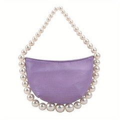 Faux Pearl Chain Evening Bag French Romantic Handbag Clutch Purse