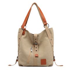Retro Canvas Tote Bag Large Capacity Women's Casual School Purse
