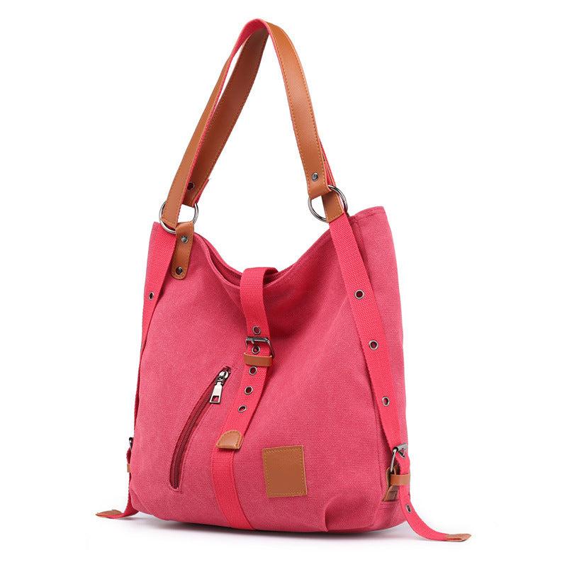 Retro Canvas Tote Bag Large Capacity Women's Casual School Purse