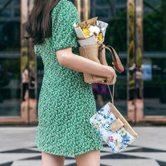 Flower Print Envelope Wallet Women's Cell Phone Thin Purse