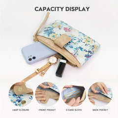 Flower Print Envelope Wallet Women's Cell Phone Thin Purse