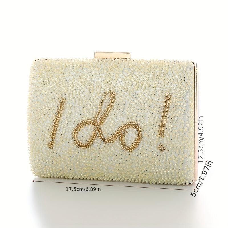 Beaded Evening Bag Clutch Chain Handbag for Wedding Party Prom