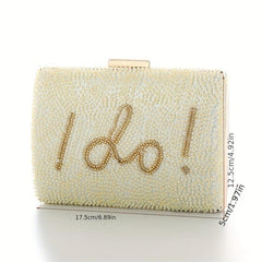 Beaded Evening Bag Clutch Chain Handbag for Wedding Party Prom