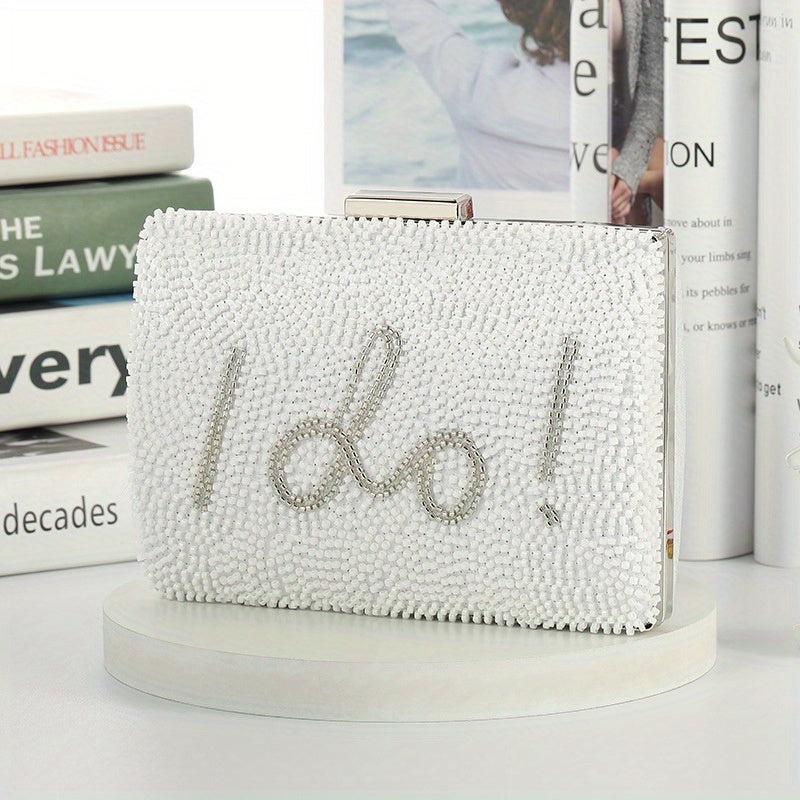 Beaded Evening Bag Clutch Chain Handbag for Wedding Party Prom