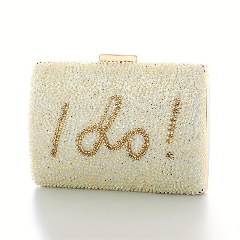 Beaded Evening Bag Clutch Chain Handbag for Wedding Party Prom