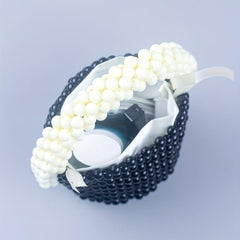 Colorblock Bead Straw Satchel Bag Women's Handbag For Shopping