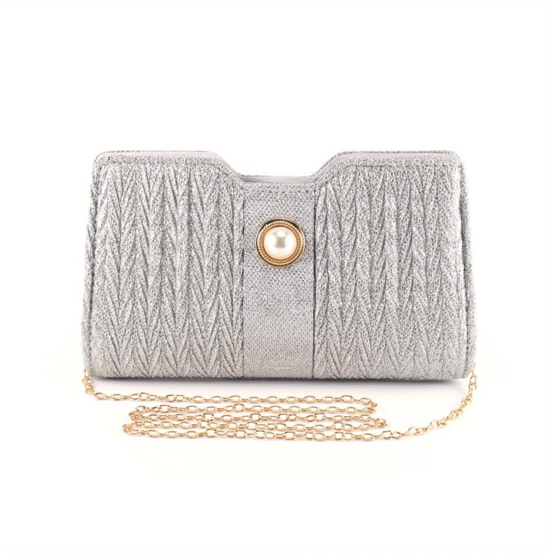 Rhinestone Pearl Decor Evening Clutch Banquet Bag