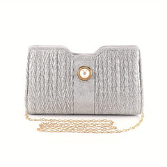 Rhinestone Pearl Decor Evening Clutch Banquet Bag