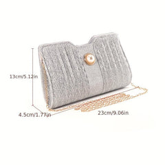 Rhinestone Pearl Decor Evening Clutch Banquet Bag