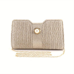 Rhinestone Pearl Decor Evening Clutch Banquet Bag