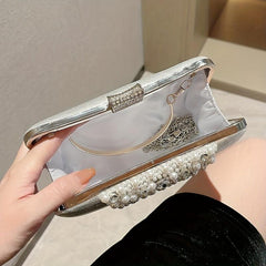 Pearl Rhinestone Clutch Bag Elegant Evening Bag