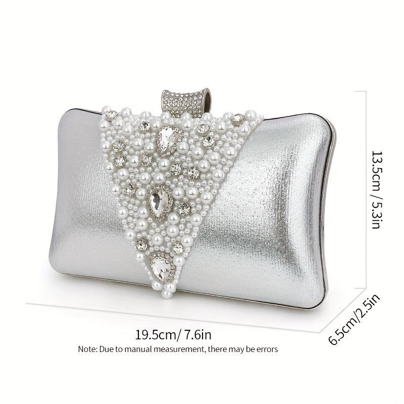 Pearl Rhinestone Clutch Bag Elegant Evening Bag