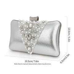 Pearl Rhinestone Clutch Bag Elegant Evening Bag