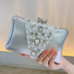 Pearl Rhinestone Clutch Bag Elegant Evening Bag