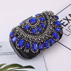 Beaded Rhinestone Evening Bag Clutch Purse For Wedding Dinner