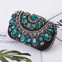 Beaded Rhinestone Evening Bag Clutch Purse For Wedding Dinner