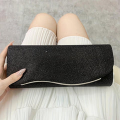 Glitter Buckle Clutch Bag Metal Chain Crossbody Bag