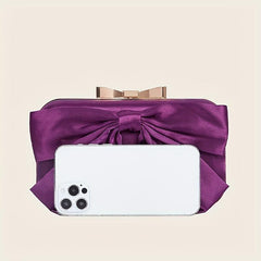 Sweet Classic Bow Decor Clutch Purse for Wedding Party Prom
