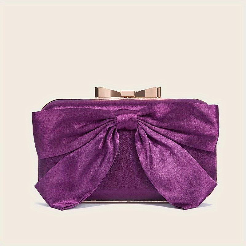 Sweet Classic Bow Decor Clutch Purse for Wedding Party Prom