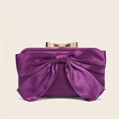 Sweet Classic Bow Decor Clutch Purse for Wedding Party Prom
