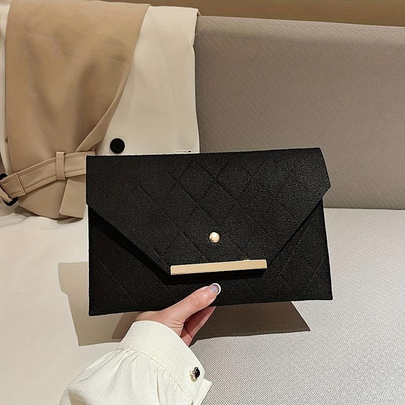 Argyle Embossed Handbag Solid Square Flap Lightweight Handbag