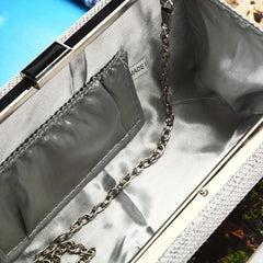 Glitter Box Evening Bag Chain Clutch Purse For Wedding Prom Party