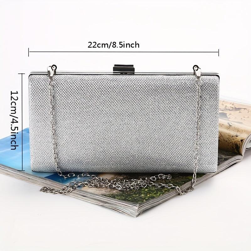 Glitter Box Evening Bag Chain Clutch Purse For Wedding Prom Party