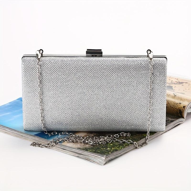 Glitter Box Evening Bag Chain Clutch Purse For Wedding Prom Party