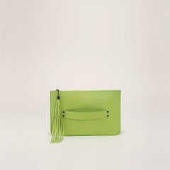 Lychee Pattern Clutch Bag with Tassel Zipper