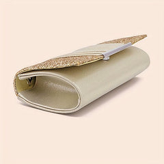 Sequins Decor Clutch Bag Classic Flap Evening Bag for Party Wedding