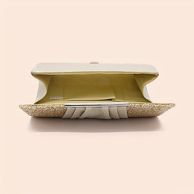 Sequins Decor Clutch Bag Classic Flap Evening Bag for Party Wedding