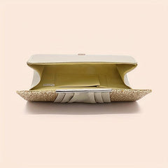 Sequins Decor Clutch Bag Classic Flap Evening Bag for Party Wedding
