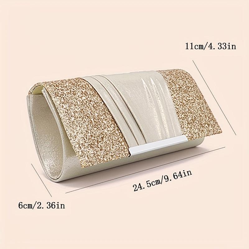 Sequins Decor Clutch Bag Classic Flap Evening Bag for Party Wedding