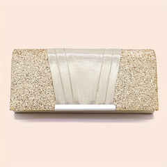 Sequins Decor Clutch Bag Classic Flap Evening Bag for Party Wedding