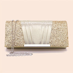Sequins Decor Clutch Bag Classic Flap Evening Bag for Party Wedding