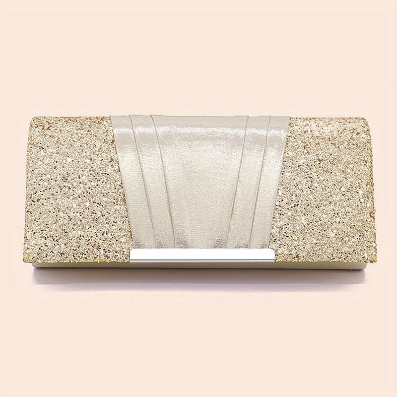 Sequins Decor Clutch Bag Classic Flap Evening Bag for Party Wedding