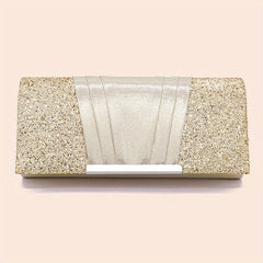 Sequins Decor Clutch Bag Classic Flap Evening Bag for Party Wedding