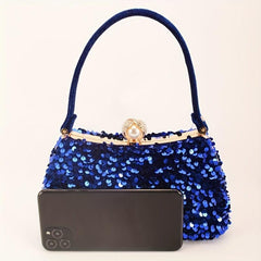 Glitter Sequins Clutch Purse Rhinestone Handbag for Wedding Party