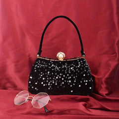 Glitter Sequins Clutch Purse Rhinestone Handbag for Wedding Party