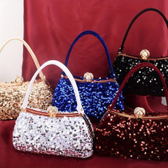 Glitter Sequins Clutch Purse Rhinestone Handbag for Wedding Party