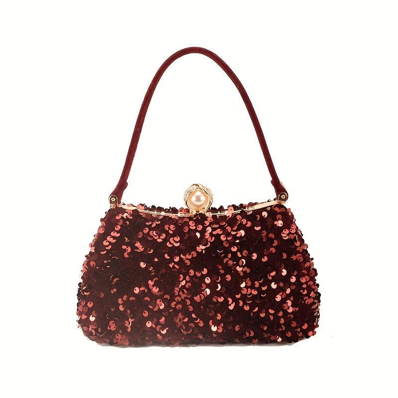 Glitter Sequins Clutch Purse Rhinestone Handbag for Wedding Party