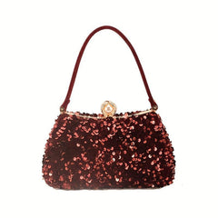Glitter Sequins Clutch Purse Rhinestone Handbag for Wedding Party