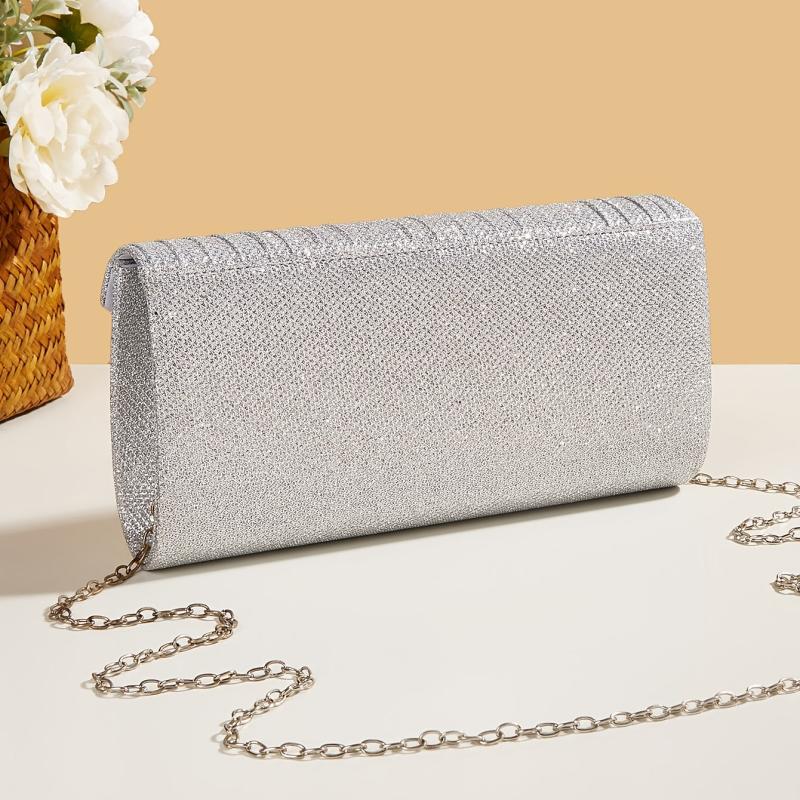 Pleated Evening Flap Clutch Bag Party Shoulder Bag
