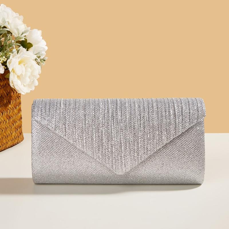 Pleated Evening Flap Clutch Bag Party Shoulder Bag