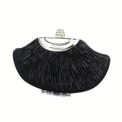 Shell Shaped Evening Bag Rhinestone Decor Dinner Clutch Formal Banquet Handbag