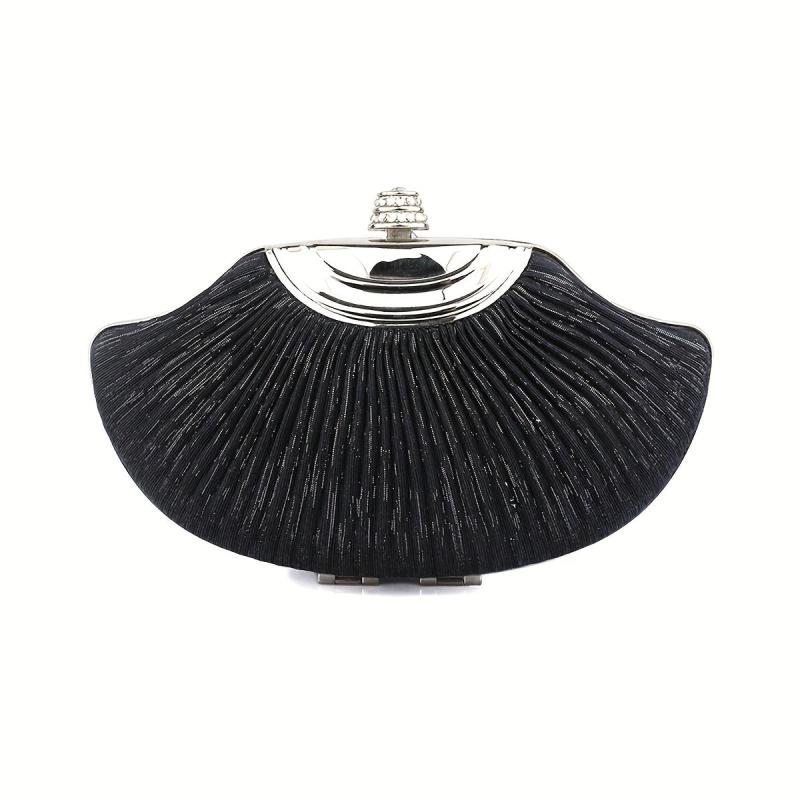 Shell Shaped Evening Bag Rhinestone Decor Dinner Clutch Formal Banquet Handbag