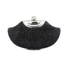 Shell Shaped Evening Bag Rhinestone Decor Dinner Clutch Formal Banquet Handbag