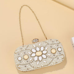 Mini Pearl Rhinestone Evening Clutch Bag Women's Dinner Purse